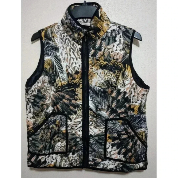 Fresh Quilted Vest Sleeveless Animal Print  Pockets Size XL - Picture 1 of 4